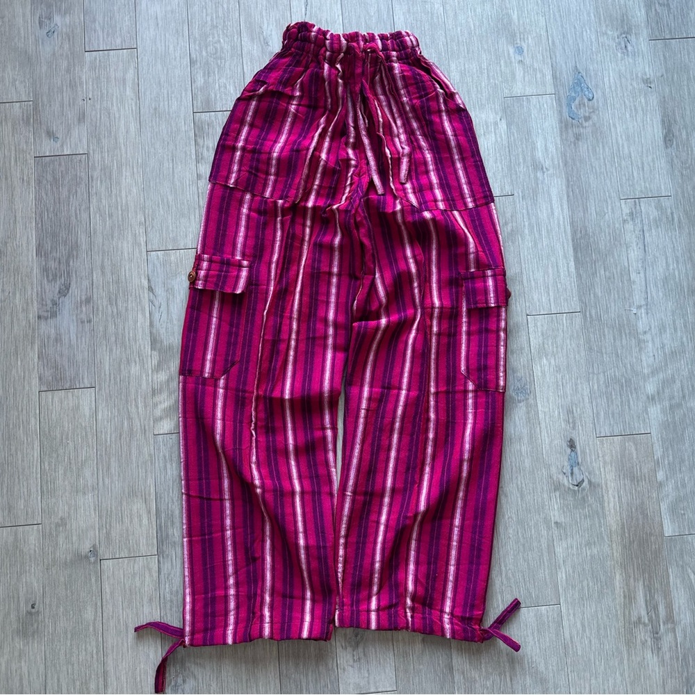 Peruvian Handmade Pink Striped Women's Pants
